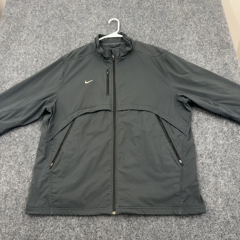 Nike Jacket Mens XXL‎ Grey Polyester Full Zip Mock Neck Gorpcore Athletic